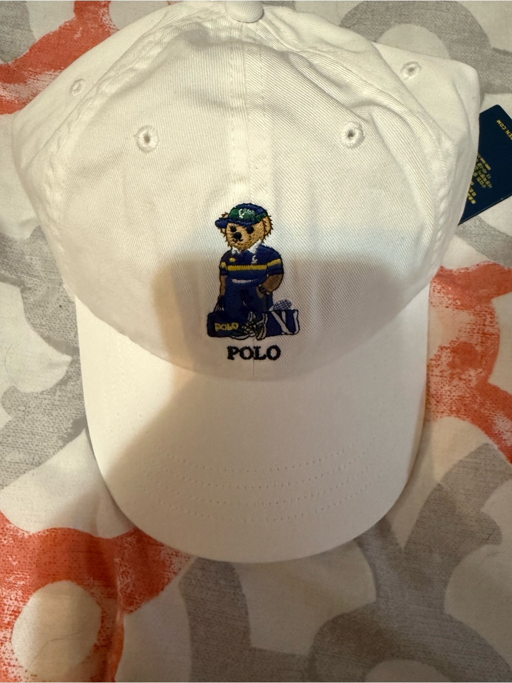 Polo Ralph Lauren Bear US Open hat color White Cap Unisex adjustable